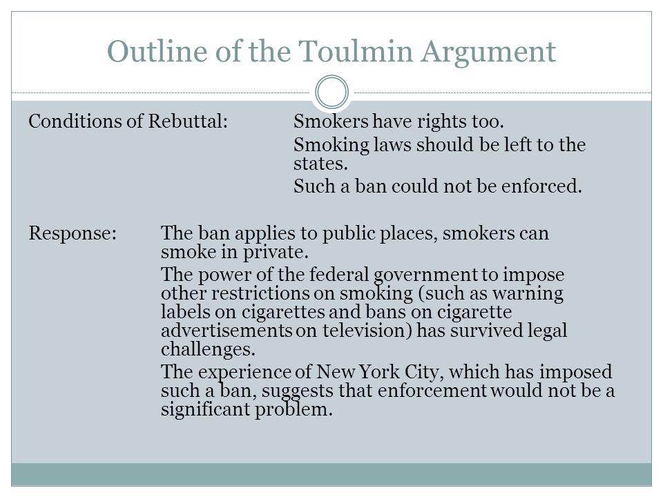 Smoking ban argument essay